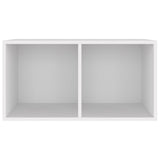 Vinyl Storage Box White 71x34x36 cm Engineered Wood - Side View