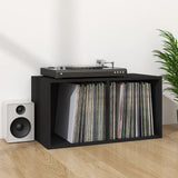 Vinyl Storage Box Black 71x34x36 cm Engineered Wood - Rear View