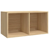 Vinyl Storage Box Sonoma Oak 71x34x36 cm Engineered Wood - Front View