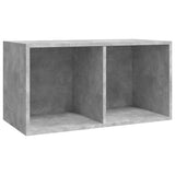 Vinyl Storage Box Concrete Grey 71x34x36 cm Engineered Wood - Front View