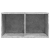 Vinyl Storage Box Concrete Grey 71x34x36 cm Engineered Wood - Rear View