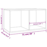 Vinyl Storage Box Concrete Grey 71x34x36 cm Engineered Wood