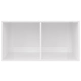 Vinyl Storage Box High Gloss White 71x34x36 cm Engineered Wood - Side View
