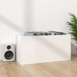 Vinyl Storage Box High Gloss White 71x34x36 cm Engineered Wood - Close-Up Angle