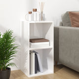 Vinyl Storage Box High Gloss White 71x34x36 cm Engineered Wood - Low Angle
