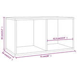 Vinyl Storage Box High Gloss White 71x34x36 cm Engineered Wood - Extra Image