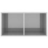 Vinyl Storage Box High Gloss Grey 71x34x36 cm Engineered Wood