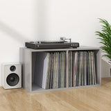 Vinyl Storage Box High Gloss Grey 71x34x36 cm Engineered Wood - Rear View