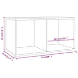 Vinyl Storage Box High Gloss Grey 71x34x36 cm Engineered Wood