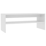 Coffee Table White 100x40x40 cm Engineered Wood - Front View