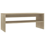 Coffee Table Sonoma Oak 100x40x40 cm Engineered Wood - Front View