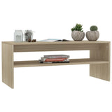 Coffee Table Sonoma Oak 100x40x40 cm Engineered Wood - 45-Degree Angle