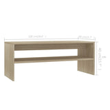 Coffee Table Sonoma Oak 100x40x40 cm Engineered Wood - Rear View