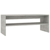 Coffee Table Concrete Grey 100x40x40 cm Engineered Wood - Front View
