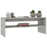 Coffee Table Concrete Grey 100x40x40 cm Engineered Wood - Side View