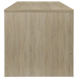 Coffee Table White and Sonoma Oak 100x40x40 cm Engineered Wood - 45-Degree Angle