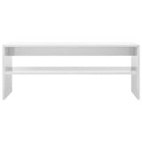 Coffee Table High Gloss White 100x40x40 cm Engineered Wood - Side View