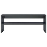 Coffee Table High Gloss Grey 100x40x40 cm Engineered Wood - Top-Down View
