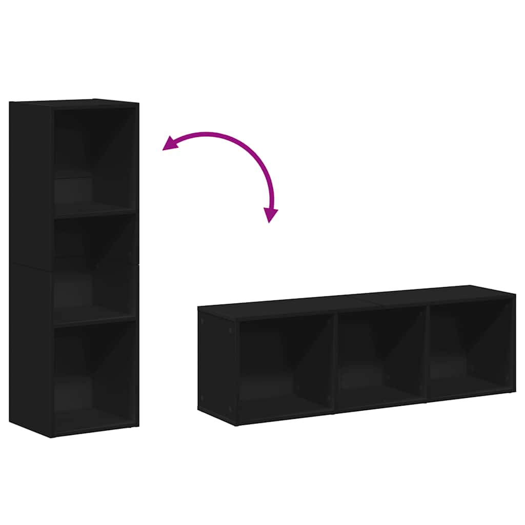 Book Cabinet/TV Cabinet Black 36x30x114 cm Engineered Wood