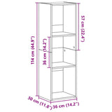 Book Cabinet/TV Cabinet Black 36x30x114 cm Engineered Wood