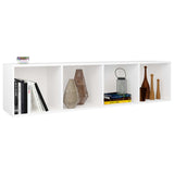 Book Cabinet/TV Cabinet White 36x30x143 cm Engineered Wood - Close-Up Angle