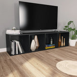 Book Cabinet/TV Cabinet Black 36x30x143 cm Engineered Wood - Rear View