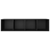 Book Cabinet/TV Cabinet Black 36x30x143 cm Engineered Wood - Extra Image