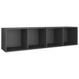Book Cabinet/TV Cabinet Grey 36x30x143 cm Engineered Wood - Low Angle