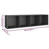 Book Cabinet/TV Cabinet Grey 36x30x143 cm Engineered Wood - Extra Image