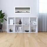 Book Cabinet/Sideboard White 66x30x130 cm Engineered Wood - Rear View