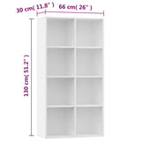 Book Cabinet/Sideboard White 66x30x130 cm Engineered Wood