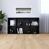 Book Cabinet/Sideboard Black 66x30x130 cm Engineered Wood - Rear View
