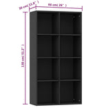 Book Cabinet/Sideboard Black 66x30x130 cm Engineered Wood - Extra Image