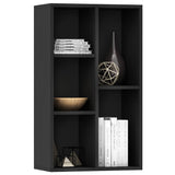 Book Cabinet/Sideboard Black 50x25x80 cm Engineered Wood - Side View