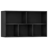 Book Cabinet/Sideboard Black 50x25x80 cm Engineered Wood - Low Angle