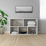 Book Cabinet/Sideboard High Gloss White 50x25x80 cm Engineered Wood - Rear View
