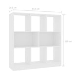 Book Cabinet White 97.5x29.5x100 cm Engineered Wood - Rear View
