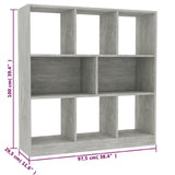 Book Cabinet Concrete Grey 97.5x29.5x100 cm Engineered Wood - Rear View