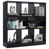 Book Cabinet High Gloss Black 97.5x29.5x100 cm Engineered Wood - Side View