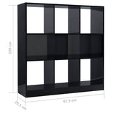 Book Cabinet High Gloss Black 97.5x29.5x100 cm Engineered Wood