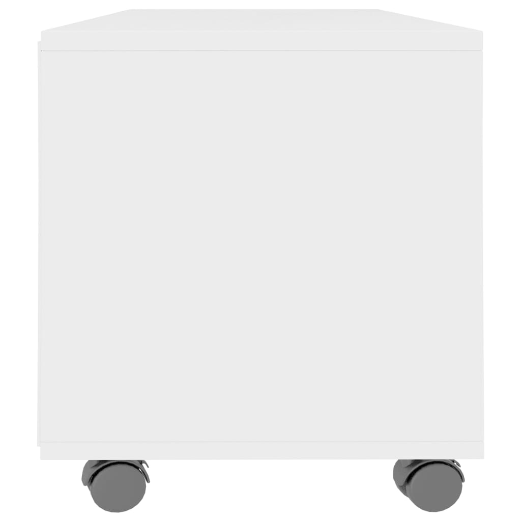 TV Cabinet with Castors White 90x35x35 cm Engineered Wood