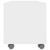 TV Cabinet with Castors White 90x35x35 cm Engineered Wood