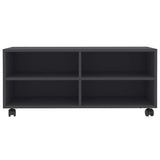 TV Cabinet with Castors Grey 90x35x35 cm Engineered Wood