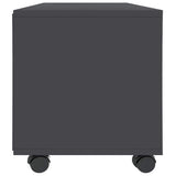 TV Cabinet with Castors Grey 90x35x35 cm Engineered Wood - 45-Degree Angle