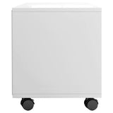 TV Cabinet with Castors High Gloss White 90x35x35 cm Engineered Wood - 45-Degree Angle