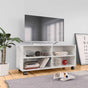 TV Cabinet with Castors High Gloss White 90x35x35 cm Engineered Wood