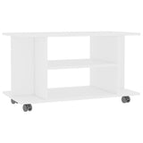 TV Cabinet with Castors White 80x40x45 cm Engineered Wood - Front View