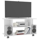 TV Cabinet with Castors White 80x40x45 cm Engineered Wood