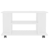TV Cabinet with Castors White 80x40x45 cm Engineered Wood - Top-Down View