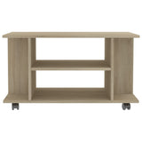 TV Cabinet with Castors Sonoma Oak 80x40x45 cm Engineered Wood